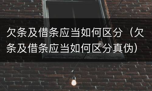 欠条及借条应当如何区分（欠条及借条应当如何区分真伪）