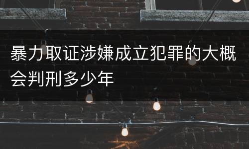 暴力取证涉嫌成立犯罪的大概会判刑多少年
