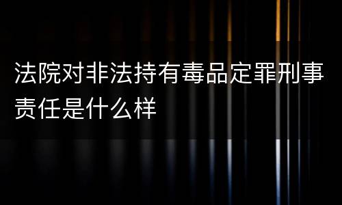法院对非法持有毒品定罪刑事责任是什么样