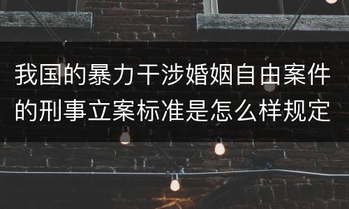 我国的暴力干涉婚姻自由案件的刑事立案标准是怎么样规定