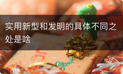 实用新型和发明的具体不同之处是啥