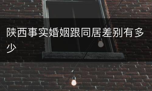 陕西事实婚姻跟同居差别有多少