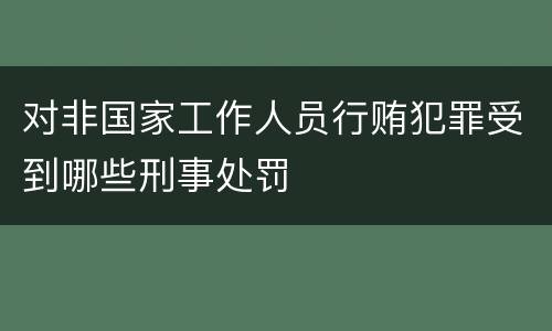 对非国家工作人员行贿犯罪受到哪些刑事处罚