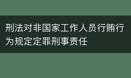 刑法对非国家工作人员行贿行为规定定罪刑事责任