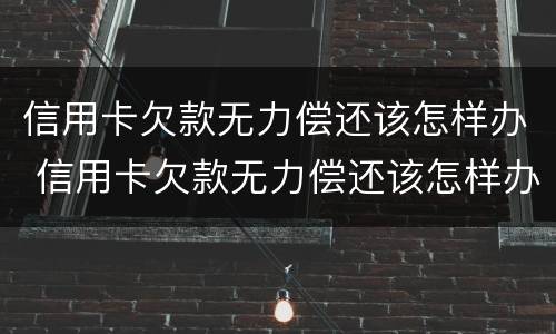 信用卡欠款无力偿还该怎样办 信用卡欠款无力偿还该怎样办呢