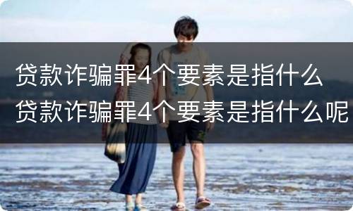 贷款诈骗罪4个要素是指什么 贷款诈骗罪4个要素是指什么呢