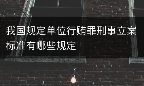 我国规定单位行贿罪刑事立案标准有哪些规定