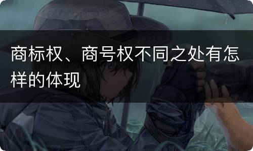 商标权、商号权不同之处有怎样的体现