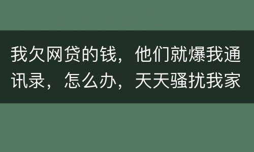 我欠网贷的钱，他们就爆我通讯录，怎么办，天天骚扰我家人
