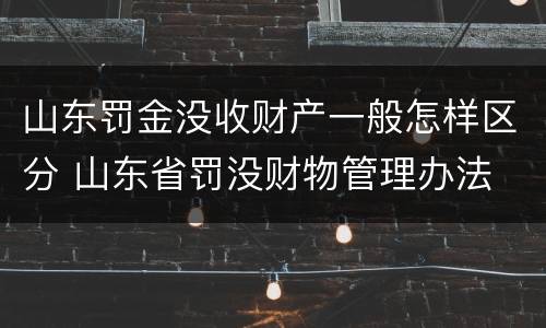 山东罚金没收财产一般怎样区分 山东省罚没财物管理办法