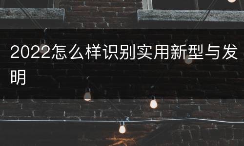 2022怎么样识别实用新型与发明