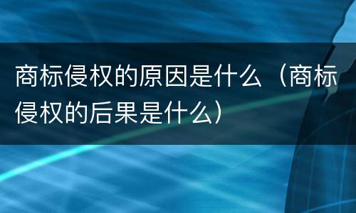 商标侵权的原因是什么（商标侵权的后果是什么）