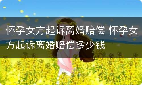 怀孕女方起诉离婚赔偿 怀孕女方起诉离婚赔偿多少钱