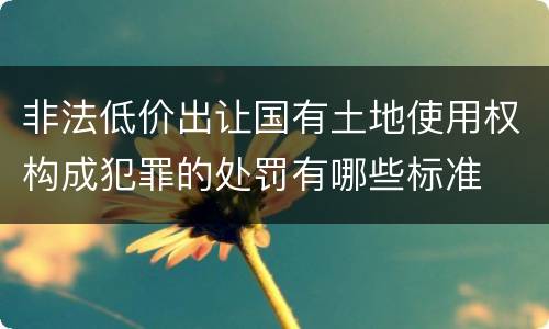 非法低价出让国有土地使用权构成犯罪的处罚有哪些标准