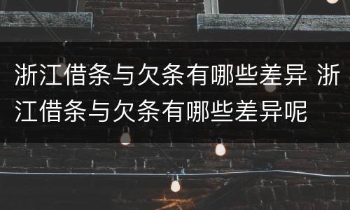 浙江借条与欠条有哪些差异 浙江借条与欠条有哪些差异呢