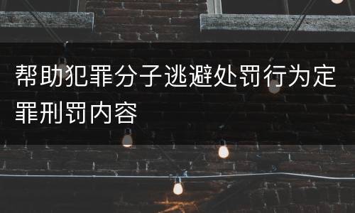 帮助犯罪分子逃避处罚行为定罪刑罚内容