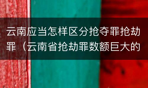 云南应当怎样区分抢夺罪抢劫罪（云南省抢劫罪数额巨大的标准）