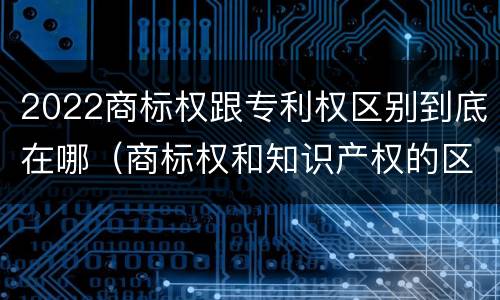 2022商标权跟专利权区别到底在哪（商标权和知识产权的区别）