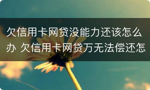 欠信用卡网贷没能力还该怎么办 欠信用卡网贷万无法偿还怎么办