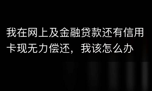 我在网上及金融贷款还有信用卡现无力偿还，我该怎么办