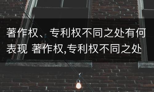 著作权、专利权不同之处有何表现 著作权,专利权不同之处有何表现和影响