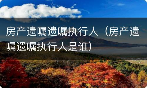 房产遗嘱遗嘱执行人（房产遗嘱遗嘱执行人是谁）