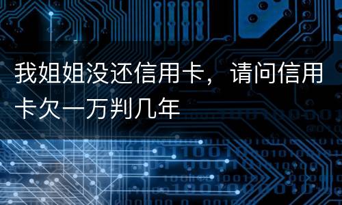 我姐姐没还信用卡，请问信用卡欠一万判几年