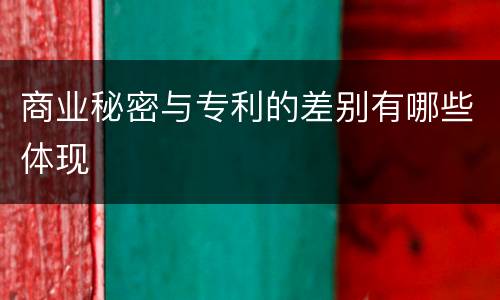 商业秘密与专利的差别有哪些体现