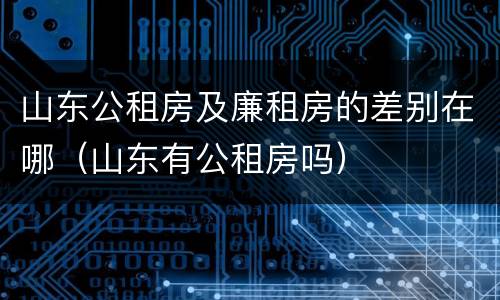 山东公租房及廉租房的差别在哪（山东有公租房吗）