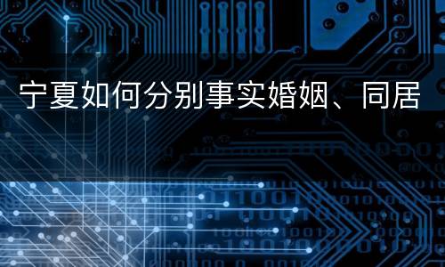 宁夏如何分别事实婚姻、同居