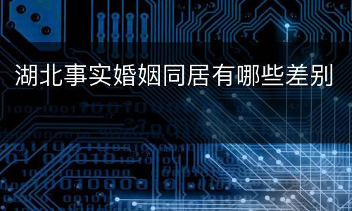 湖北事实婚姻同居有哪些差别