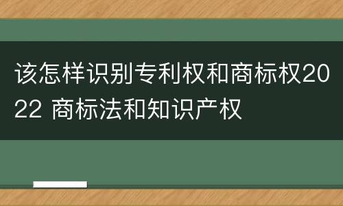 该怎样识别专利权和商标权2022 商标法和知识产权