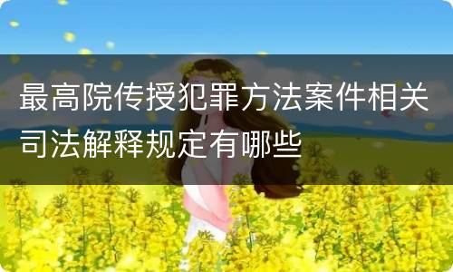 最高院传授犯罪方法案件相关司法解释规定有哪些