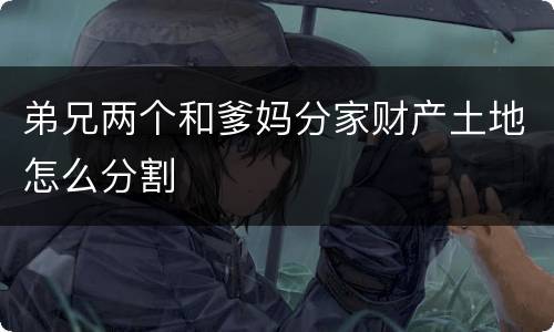 弟兄两个和爹妈分家财产土地怎么分割