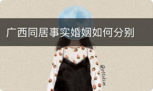 广西同居事实婚姻如何分别