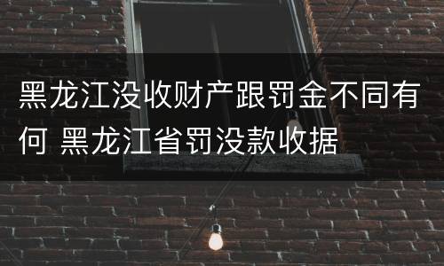 黑龙江没收财产跟罚金不同有何 黑龙江省罚没款收据