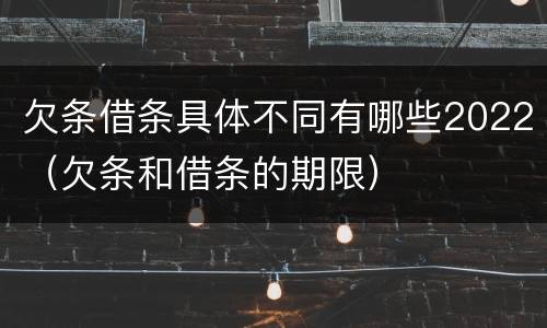 欠条借条具体不同有哪些2022（欠条和借条的期限）