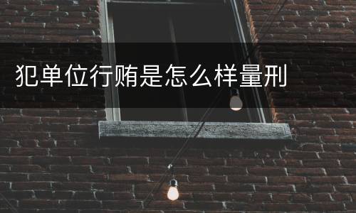 犯单位行贿是怎么样量刑