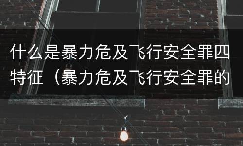 什么是暴力危及飞行安全罪四特征（暴力危及飞行安全罪的构成要件）