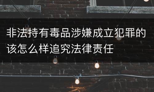 非法持有毒品涉嫌成立犯罪的该怎么样追究法律责任