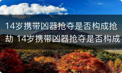 14岁携带凶器抢夺是否构成抢劫 14岁携带凶器抢夺是否构成抢劫行为