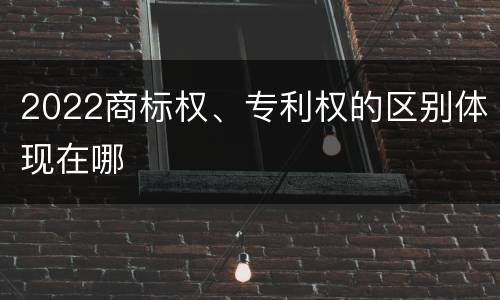 2022商标权、专利权的区别体现在哪