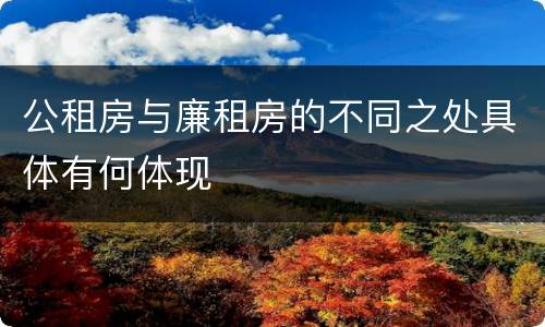 公租房与廉租房的不同之处具体有何体现