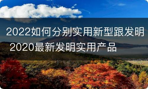 2022如何分别实用新型跟发明 2020最新发明实用产品