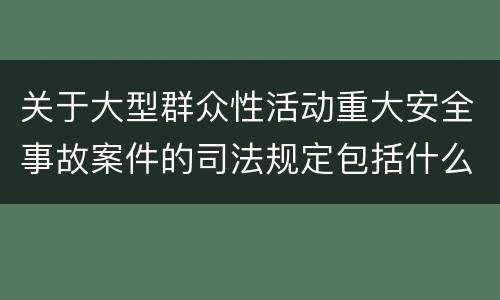 关于大型群众性活动重大安全事故案件的司法规定包括什么主要内容