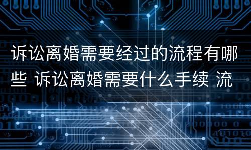 诉讼离婚需要经过的流程有哪些 诉讼离婚需要什么手续 流程