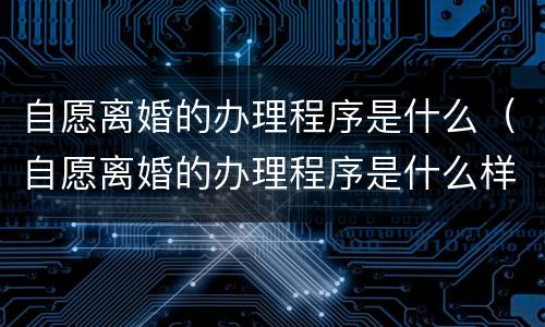 自愿离婚的办理程序是什么（自愿离婚的办理程序是什么样的）