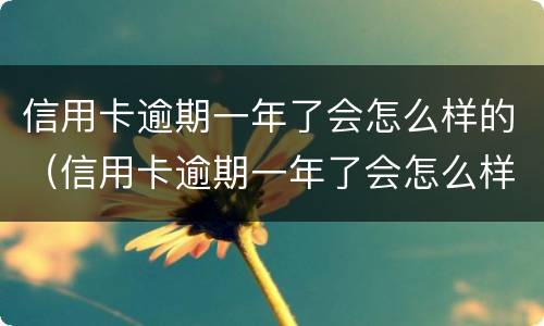 信用卡逾期一年了会怎么样的（信用卡逾期一年了会怎么样的处理）
