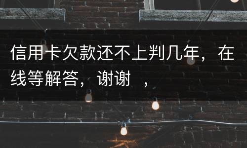 信用卡欠款还不上判几年,在线等解答,谢谢 ,