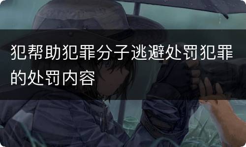 犯帮助犯罪分子逃避处罚犯罪的处罚内容